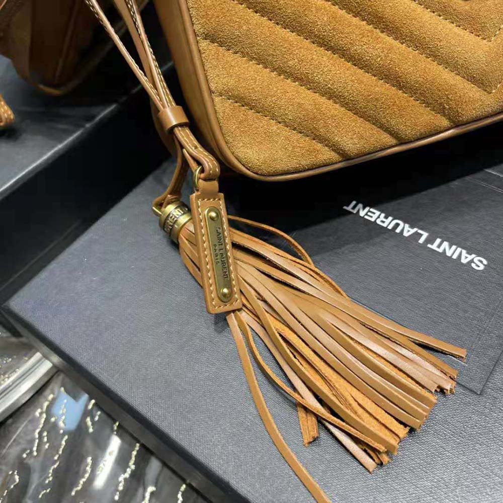 Saint Laurent YSL Women Lou Camera Bag in Quilted Suede and Smooth Leather 8 Saint Laurent YSL Women Lou Camera Bag in Quilted Suede and Smooth Leather - Image 8