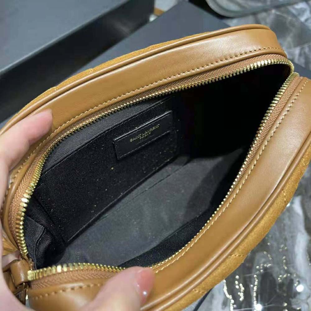 Saint Laurent YSL Women Lou Camera Bag in Quilted Suede and Smooth Leather 9 Saint Laurent YSL Women Lou Camera Bag in Quilted Suede and Smooth Leather - Image 9