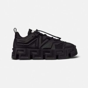Versace Men Greca Labyrinth Lace-up Shoes-Black