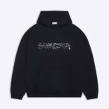 Balenciaga Women Hoodie Wide Fit in Black Heavy Fleece