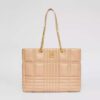 Burberry Women Medium Quilted Lambskin Lola Shopper Bag-Sandy