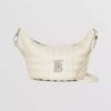 Burberry Women Small Quilted Lambskin Crescent Lola Bag-White