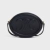 Celine Women Crossbody Oval Purse Cuir Triomphe in Smooth Calfskin-black