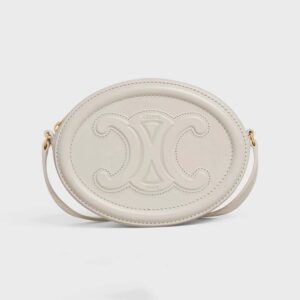 crossbody oval purse in smooth calfskin