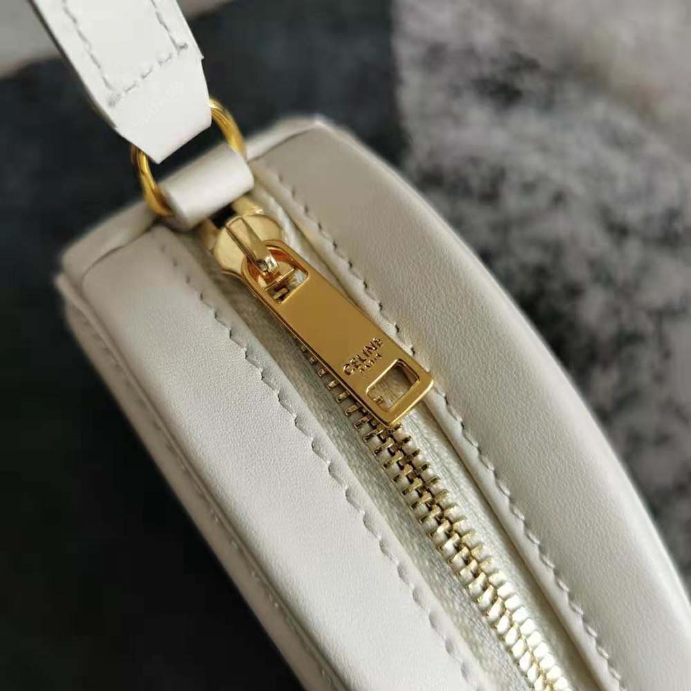 Triomphe leather crossbody bag Celine White in Leather - 33667842