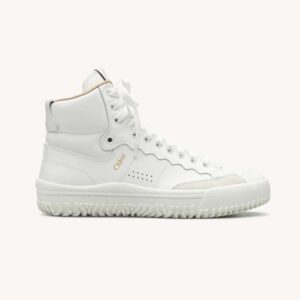 Chloe Women Franckie High-Top Sneaker in Smooth Calfskin-White