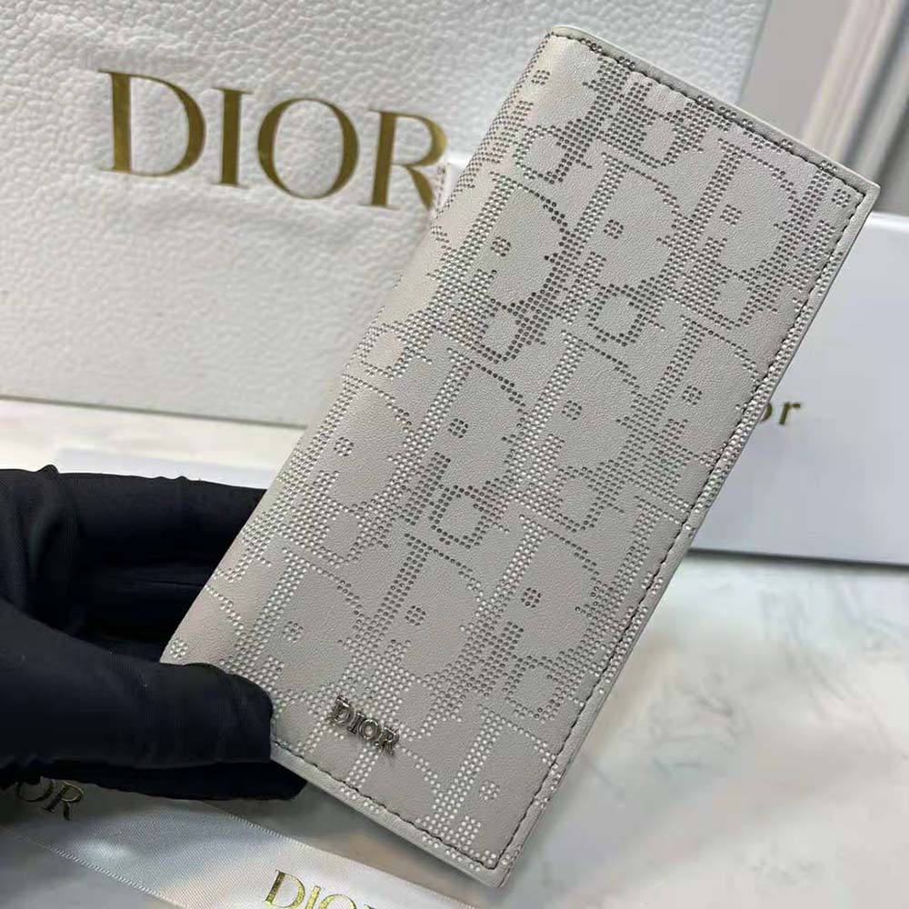 Vertical Wallet Black Dior Oblique Galaxy Leather