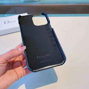 Dior Saddle Cover for iPhone 11 Pro Blue Grained Calfskin and Dior Oblique  Jacquard