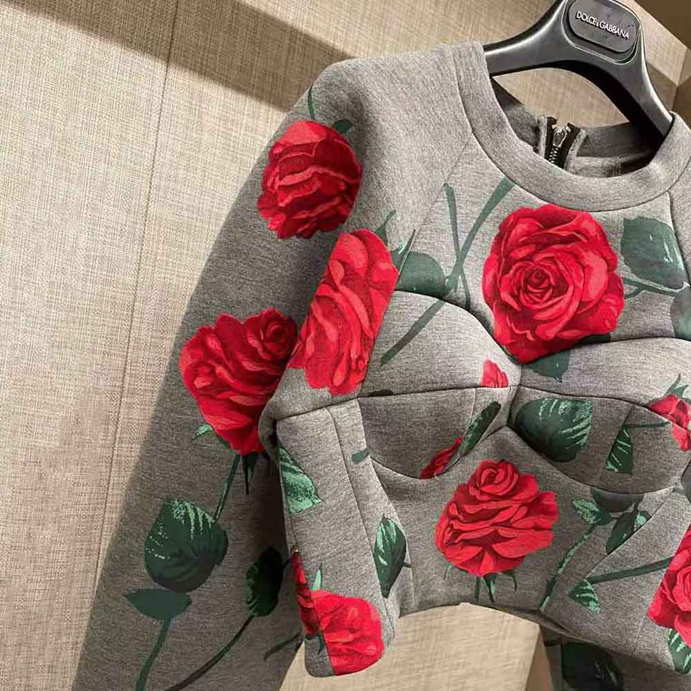 Dolce Gabbana D&G Women Technical Jersey Sweatshirt with Flocked