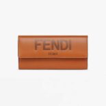 Fendi Women Continental Pink Leather Wallet Fastened with a Snap Button