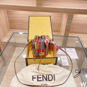 Fendi Women Mon Tresor Multicolor FF Canvas Mini-Bag