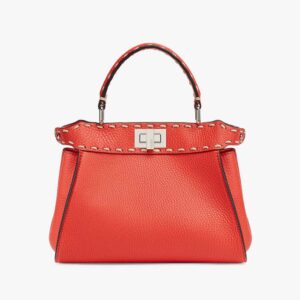 Fendi Women Peekaboo Iconic Mini Full Grain Leather Bag