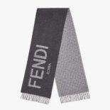 Fendi Women Scarf Gray Wool and Cashmere Scarf