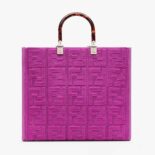 Fendi Women Sunshine Medium FF Fabric Shopper-Purple