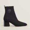 Hermes Women Volver 60 Ankle Boot in 7cm Heel Height-Black
