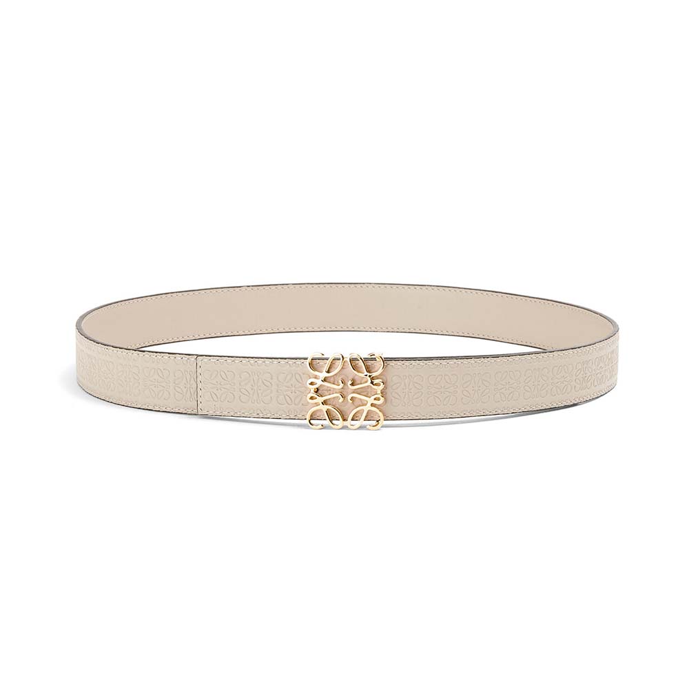 Loewe Women Anagram Belt in Silk Calfskin-White