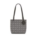 Loewe Women Square Tote Bag in Anagram Jacquard and Calfskin-black
