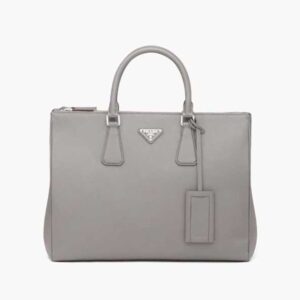 Prada Men Saffiano Leather Prada Galleria Bag-silver
