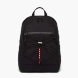 Prada Men Technical Fabric Backpack with a Functional and Versatile Design-Black