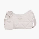 Prada Women A Patchwork-style Triangle Motif Characterizes Shearling Shoulder Bag