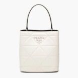 Prada Women Bucket Design Spectrum Leather Bag-white