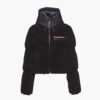 Prada Women Cropped Recycled Fleece Down Jacket-Black