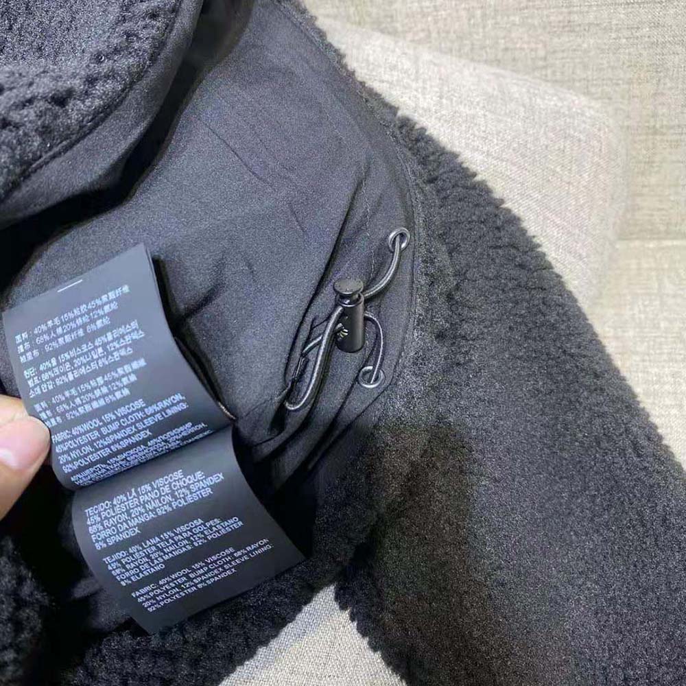 Prada Women Cropped Recycled Fleece Down Jacket-Black 10 Prada Women Cropped Recycled Fleece Down Jacket-Black - Image 10