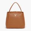 Prada Women Medium Leather handbag with the Prada Metal Lettering Logo Illuminating Its Center