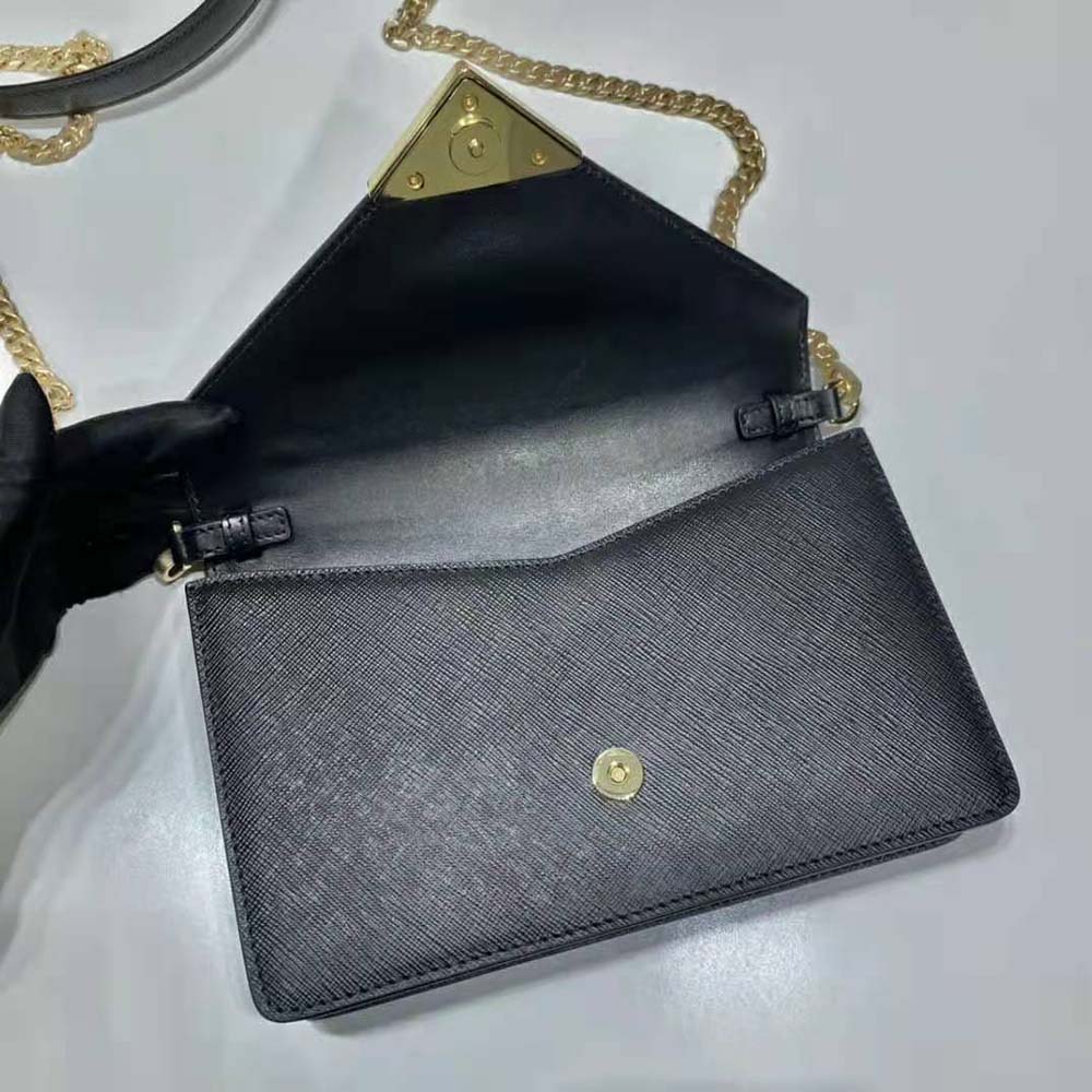 Prada Women Saffiano Leather Shoulder Bag-Black 6 Prada Women Saffiano Leather Shoulder Bag-Black - Image 6