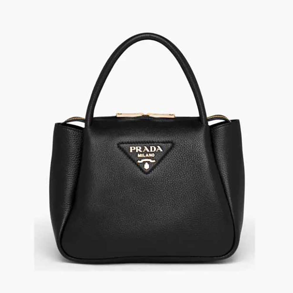 Prada Women Small leather handbag with the Prada Metal Lettering Logo ...