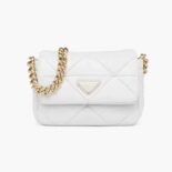 Prada Women System Nappa Leather Patchwork Bag-White
