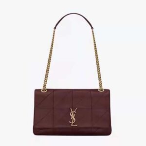 Saint Laurent YSL Women Jamie Medium Carre Reive Gauche in Lambskin-Maroon