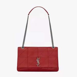 Saint Laurent YSL Women Jamie Medium Carre Reive Gauche in Lambskin-red