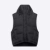 Balenciaga Women Hacker Cocoon Puffer Gilet in Black Canvas Jacquard
