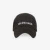 Balenciaga Women Classic Baseball Cap with Balenciaga Embroidered Logo-Black