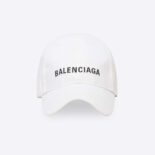 Balenciaga Women Classic Baseball Cap with Balenciaga Embroidered Logo-White