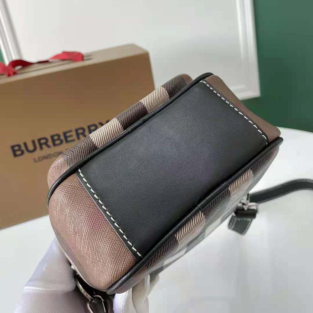 Burberry Men Check and Leather Crossbody Bag-Brown 6 Burberry Men Check and Leather Crossbody Bag-Brown - Image 6