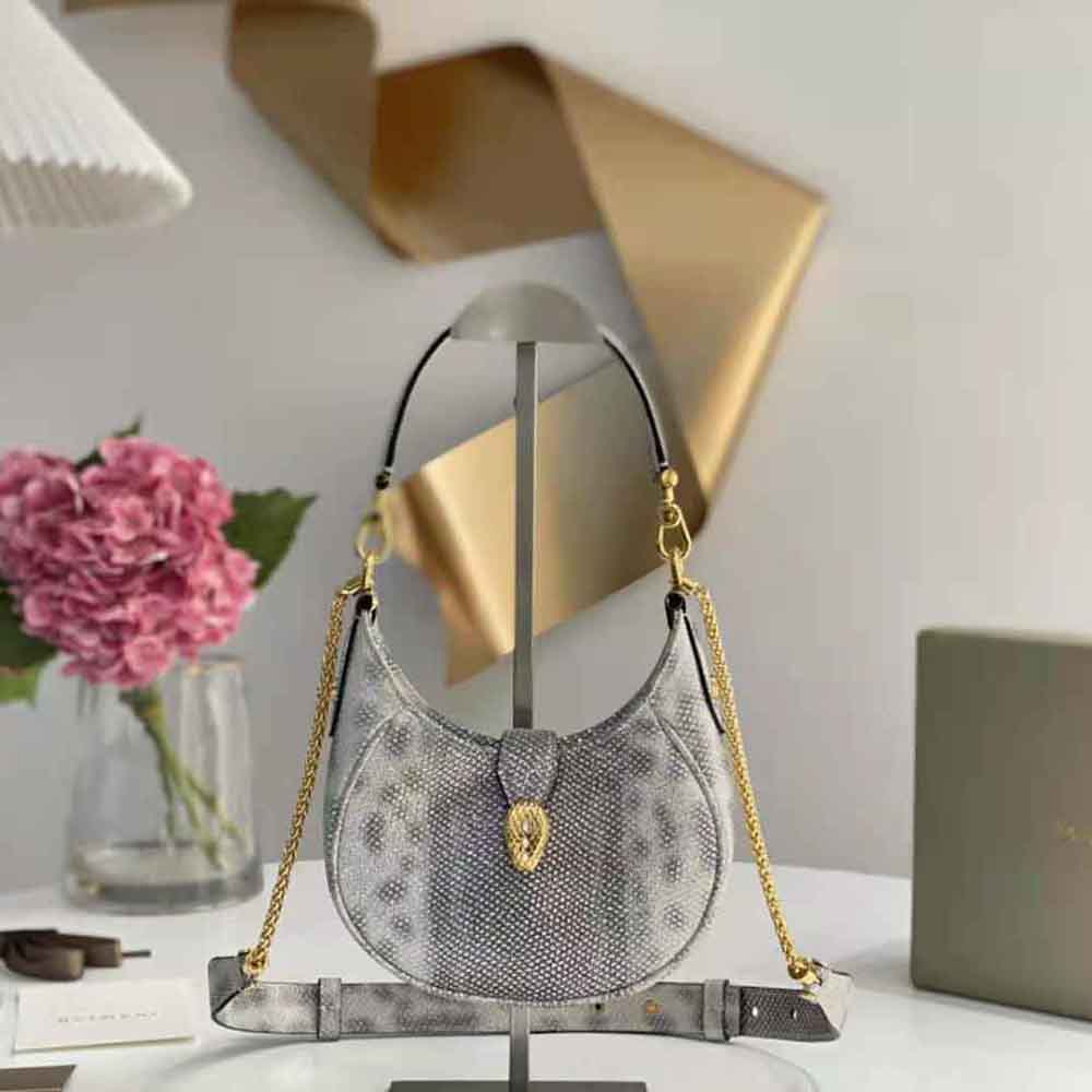 Bvlgari Women Serpenti Ellipse Crossbody Bag-Silver 2 Bvlgari Women Serpenti Ellipse Crossbody Bag-Silver - Image 2