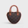 Celine Women Medium Celine Heart in Triomphe Canvas and Calfskin