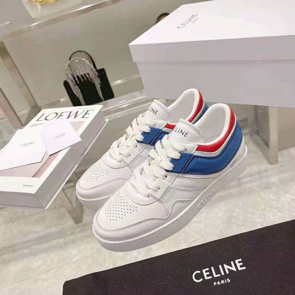 Celine Women Trainer Low Lace-up Sneaker in Calfskin-Blue 2 Celine Women Trainer Low Lace-up Sneaker in Calfskin-Blue - Image 2