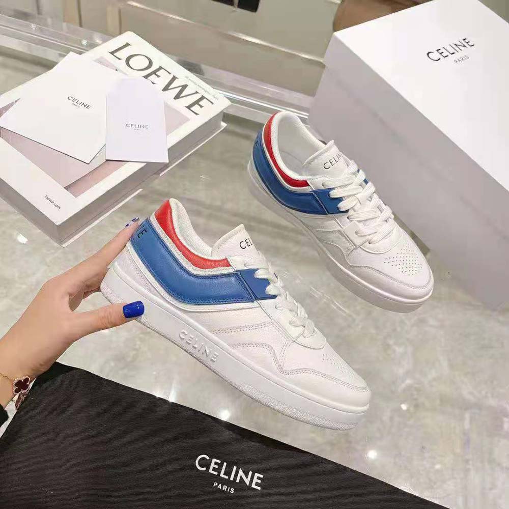 Celine Women Trainer Low Lace-up Sneaker in Calfskin-Blue 4 Celine Women Trainer Low Lace-up Sneaker in Calfskin-Blue - Image 4