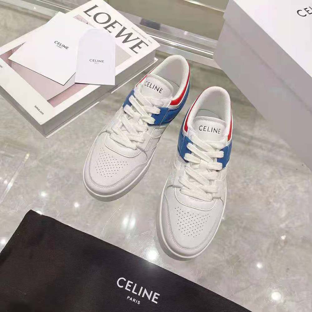 Celine Women Trainer Low Lace-up Sneaker in Calfskin-Blue 3 Celine Women Trainer Low Lace-up Sneaker in Calfskin-Blue - Image 3