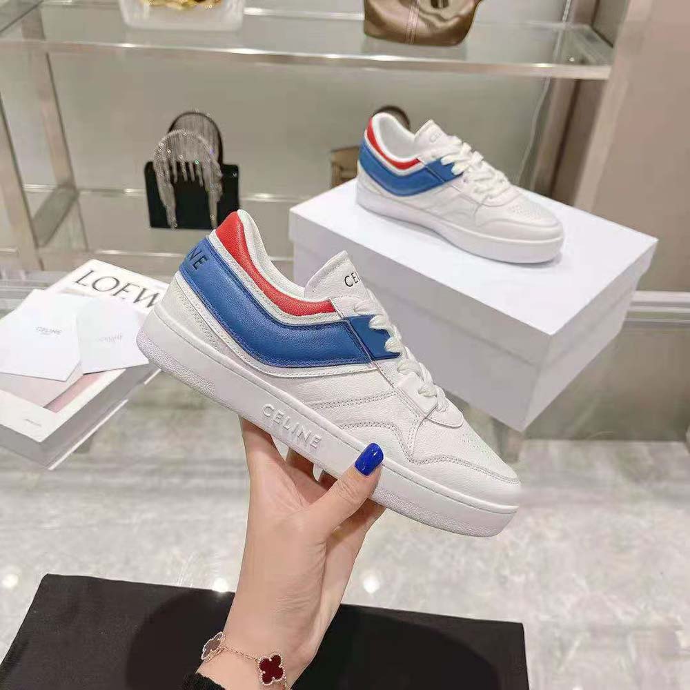 Celine Women Trainer Low Lace-up Sneaker in Calfskin-Blue 6 Celine Women Trainer Low Lace-up Sneaker in Calfskin-Blue - Image 6