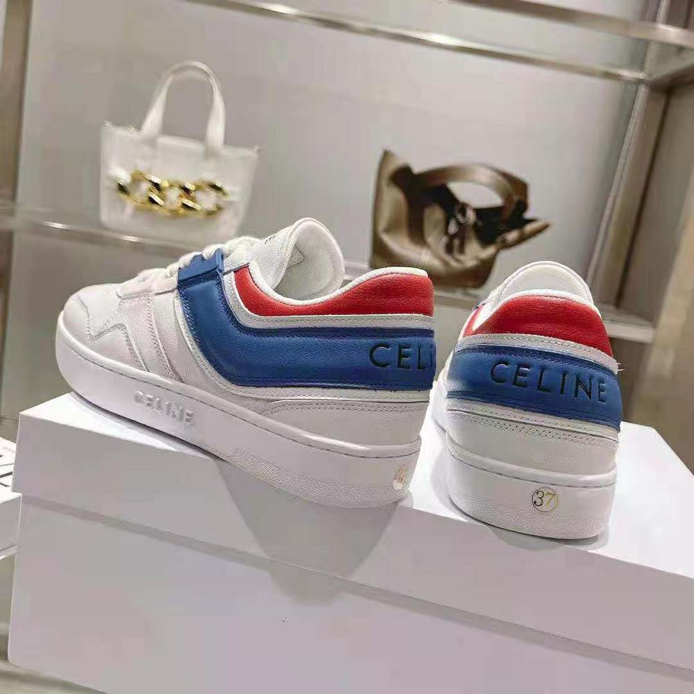 Celine Women Trainer Low Lace-up Sneaker in Calfskin-Blue 9 Celine Women Trainer Low Lace-up Sneaker in Calfskin-Blue - Image 9