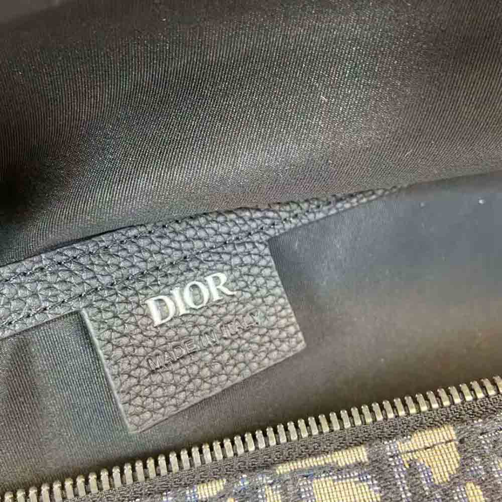 Dior Men Lingot 50 Bag Beige and Black Dior Oblique Jacquard