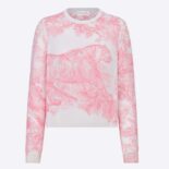 Dior Women Chez Moi Embroidered Sweater Peony Pink Technical Cashmere Knit