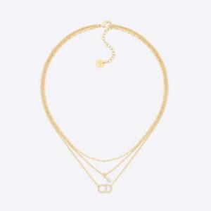 Dior Women Clair D Lune Necklace Gold-Finish Metal and White Crystals