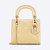 Dior Women Mini Lady Dior Bag Pale Yellow Patent Cannage Calfskin