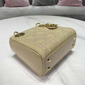 Mini Lady Dior Bag Yellow Patent Cannage Calfskin