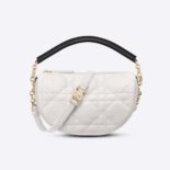 Dior Women Small Dior Vibe Hobo Bag White Cannage Lambskin